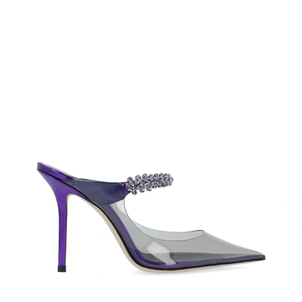 New Jimmy Choo Bing Crystal Clear Mule Pumps $1,150 37.5 - Picture 2 of 16